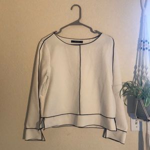 Zara black and white blouse